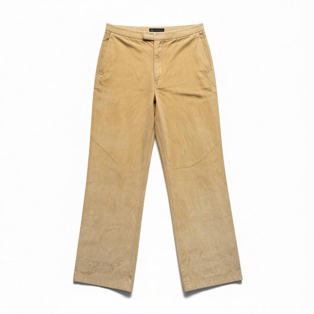 Vintage Y2K Banana Republic Butter Yellow Velvet Wide Leg Trousers Sz 6